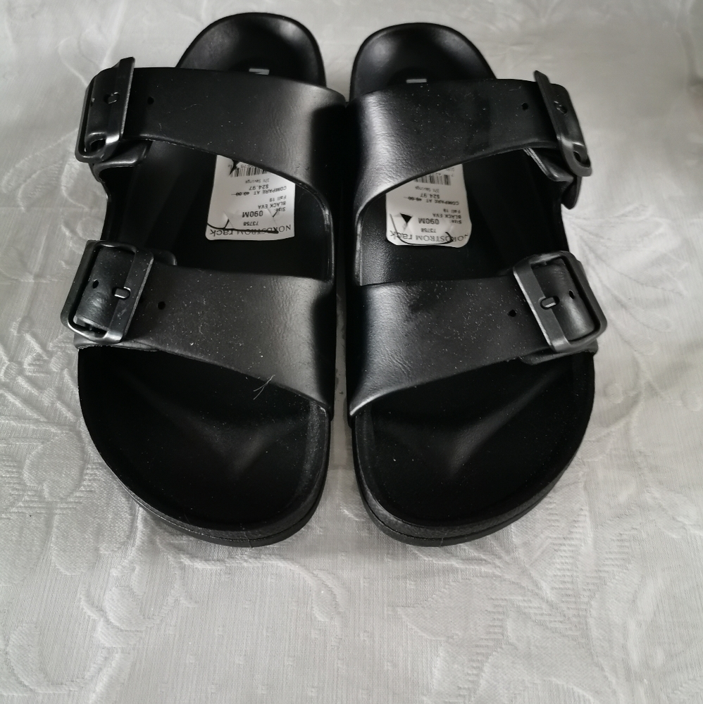 MIA Black Soft Plastic Slide Sandals Size 9/10